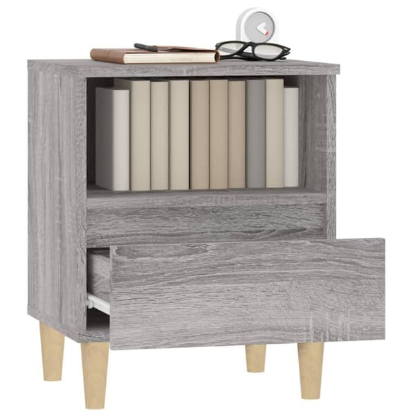 The Living Store Yöpöydät 2 kpl harmaa Sonoma 40x35x50 cm - Yöpöydät