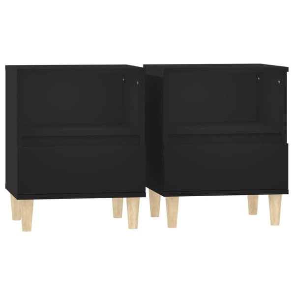 The Living Store sengeborde 2 stk. 40x35x50 cm sort - Natborde