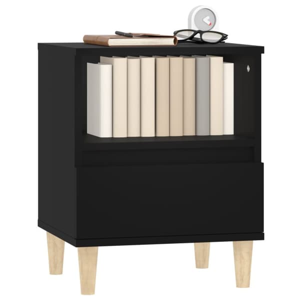 The Living Store sengeborde 2 stk. 40x35x50 cm sort - Natborde