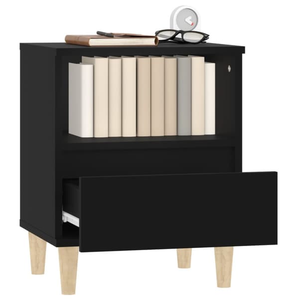 The Living Store sengeborde 2 stk. 40x35x50 cm sort - Natborde