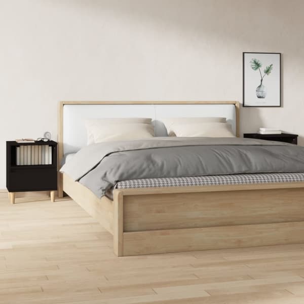 The Living Store sengeborde 2 stk. 40x35x50 cm sort - Natborde