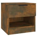 Miniatyrbild 3 av 8: The Living Store Sängbord rökfärgad ek konstruerat trä -  Nattduksbord