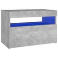 Miniatyrbild 3 av 11: The Living Store Sängbord med LED-belysning betonggrå 60x35x40 cm -  Nattduksbord