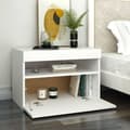 Miniatyrbild 7 av 11: The Living Store Sängbord med LED-belysning 2 st vit 60x35x40 cm konstruerat trä -  Nattduksbord