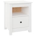 Miniatyrbild 3 av 10: The Living Store Sängbord vit 40x35x49 cm massiv furu -  Nattduksbord