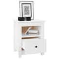 Miniatyrbild 4 av 10: The Living Store Sängbord vit 40x35x49 cm massiv furu -  Nattduksbord