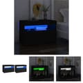 Miniatyrbild 1 av 11: The Living Store Sängbord LED-belysning 2 st svart 60x35x40 cm konstruerat trä -  Nattduksbord