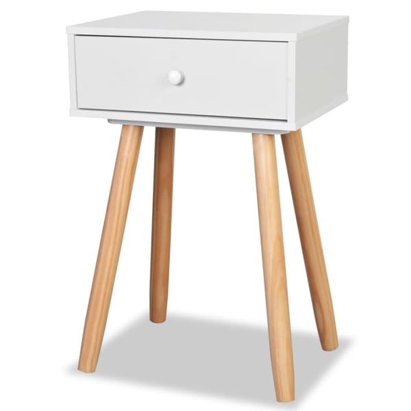 The Living Store sengebord 2 stk. massivt fyretræ 40 x 30 x 61 cm hvid - Natborde