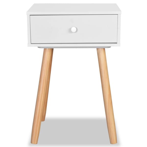 The Living Store sengebord 2 stk. massivt fyretræ 40 x 30 x 61 cm hvid - Natborde