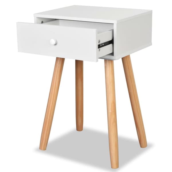 The Living Store sengebord 2 stk. massivt fyretræ 40 x 30 x 61 cm hvid - Natborde