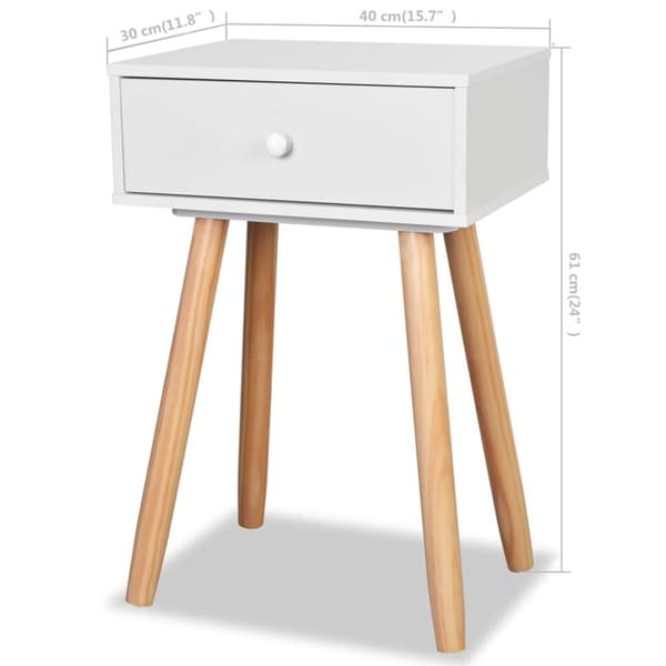 The Living Store sengebord 2 stk. massivt fyretræ 40 x 30 x 61 cm hvid - Natborde