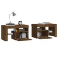 Pikkukuva 8 / 11: The Living Store Yöpöydät 2 kpl LED-valoilla ruskea tammi 70x36,5x40 cm -  Yöpöydät
