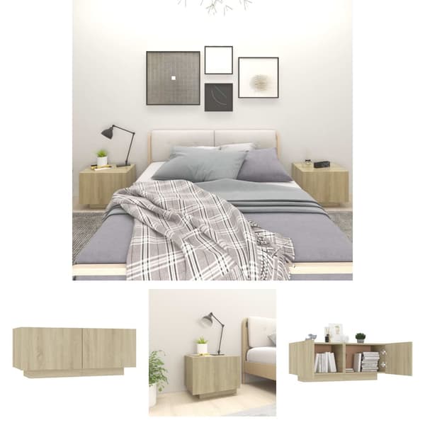 The Living Store Yöpöytä Sonoma-tammi 100x35x40 cm tekninen puu -  Yöpöydät