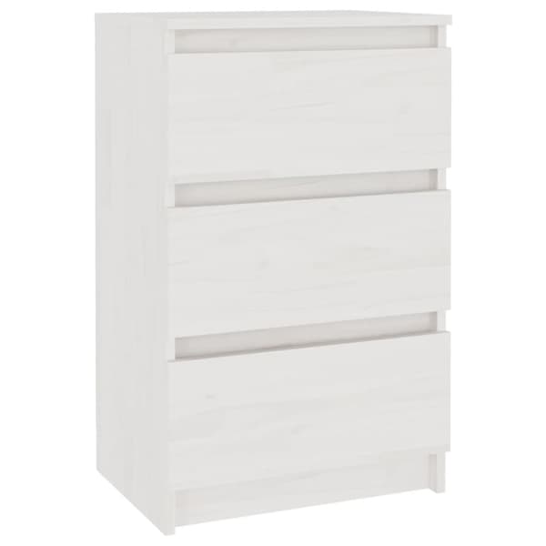 The Living Store Yöpöytä valkoinen 40x29,5x64 täysi mänty - Yöpöydät