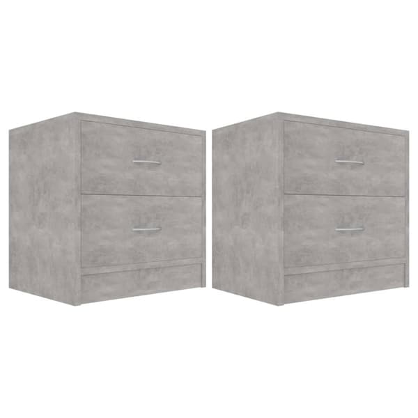 The Living Store Sängbord 2 st betonggrå 40x30x40 cm konstruerat trä - Nattduksbord