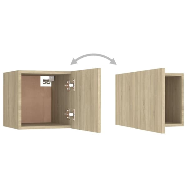 The Living Store Sängbord 2 st sonoma ek 30,5x30x30 cm konstruerat trä - Nattduksbord
