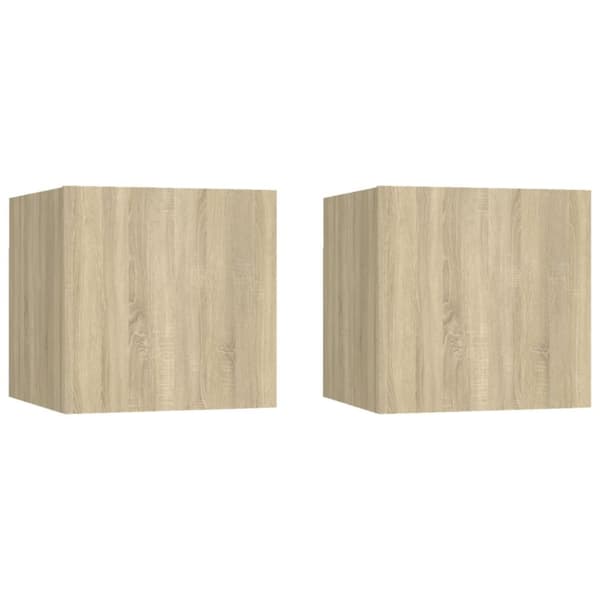 The Living Store Sängbord 2 st sonoma ek 30,5x30x30 cm konstruerat trä -  Nattduksbord
