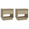Miniatyrbillede 3 af 10: The Living Store sengeborde 2 stk. 45x34x44 cm konstrueret træ sonoma-eg -  Natborde