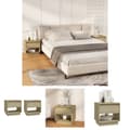 Miniatyrbillede 1 af 10: The Living Store sengeborde 2 stk. 45x34x44 cm konstrueret træ sonoma-eg -  Natborde