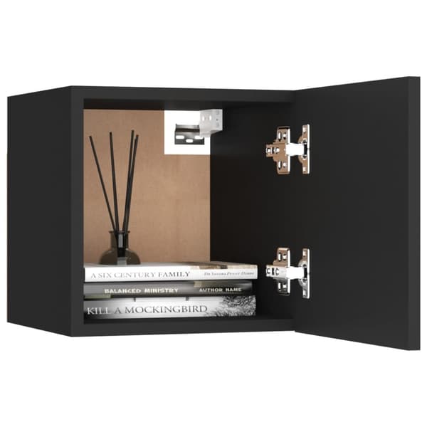The Living Store sengeskab 30,5x30x30 cm spånplade sort -  Natborde