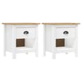 Miniatyrbillede 2 af 9: The Living Store sengeborde Hill 2 stk. 46x35x49,5 cm massivt fyrretræ -  Natborde
