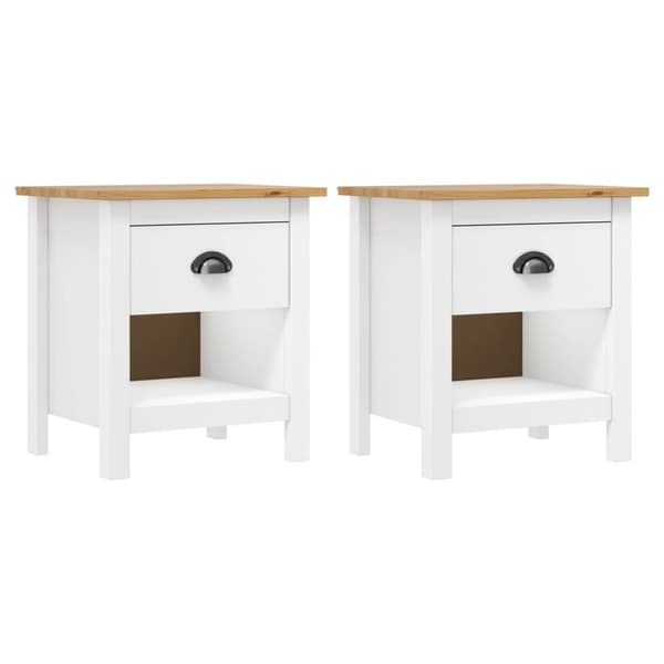 The Living Store sengeborde Hill 2 stk. 46x35x49,5 cm massivt fyrretræ -  Natborde