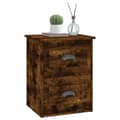 Miniatyrbild 5 av 11: The Living Store Väggmonterad sängbord rökfärgad ek 41,5x36x53cm -  Nattduksbord
