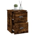 Miniatyrbild 6 av 11: The Living Store Väggmonterad sängbord rökfärgad ek 41,5x36x53cm -  Nattduksbord