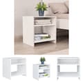 Miniatyrbillede 1 af 7: The Living Store sengebord 40x30x40 cm konstrueret træ hvid -  Natborde