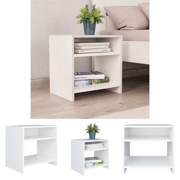 The Living Store sengebord 40x30x40 cm konstrueret træ hvid -  Natborde