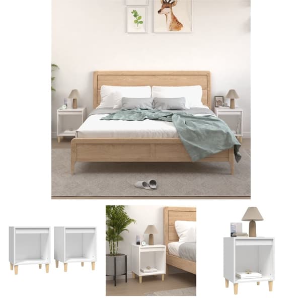 The Living Store sengeborde 2 stk. 40x35x50 cm hvid - Natborde