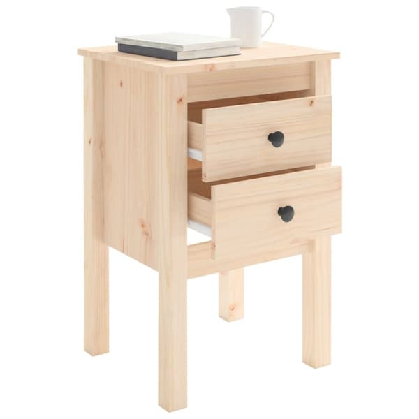 The Living Store sengebord 40x35x61,5 cm massivt fyrretræ -  Natborde