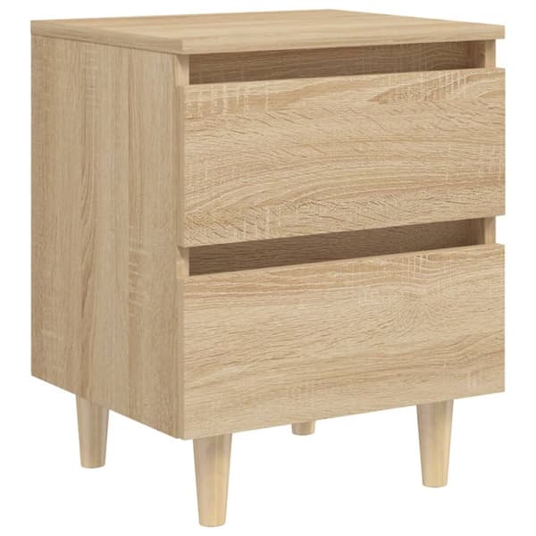 The Living Store sengeskab med ben i massivt fyrretræ 40x35x50 cm sonoma-eg -  Natborde