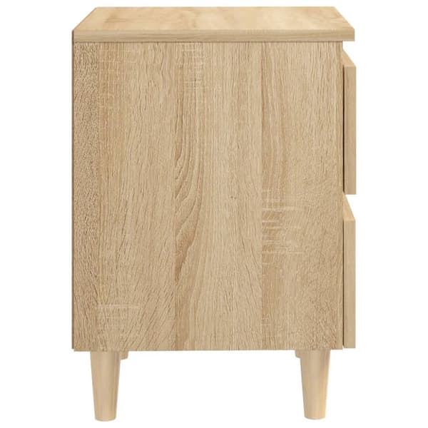 The Living Store sengeskab med ben i massivt fyrretræ 40x35x50 cm sonoma-eg -  Natborde
