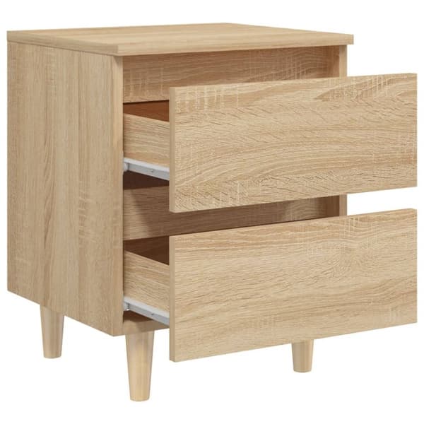 The Living Store sengeskab med ben i massivt fyrretræ 40x35x50 cm sonoma-eg -  Natborde