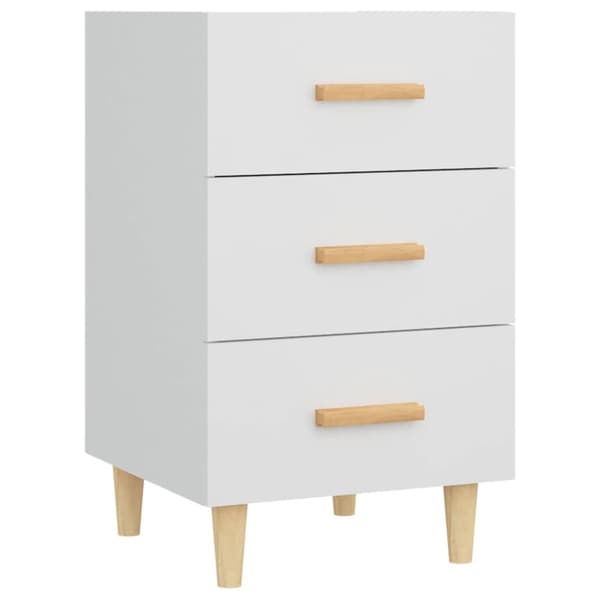The Living Store Sängbord vit 40x40x66 cm konstruerat trä - Nattduksbord