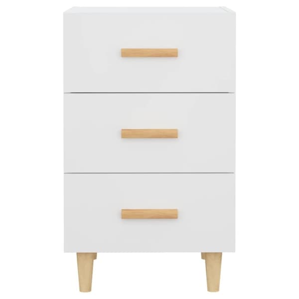 The Living Store Sängbord vit 40x40x66 cm konstruerat trä - Nattduksbord