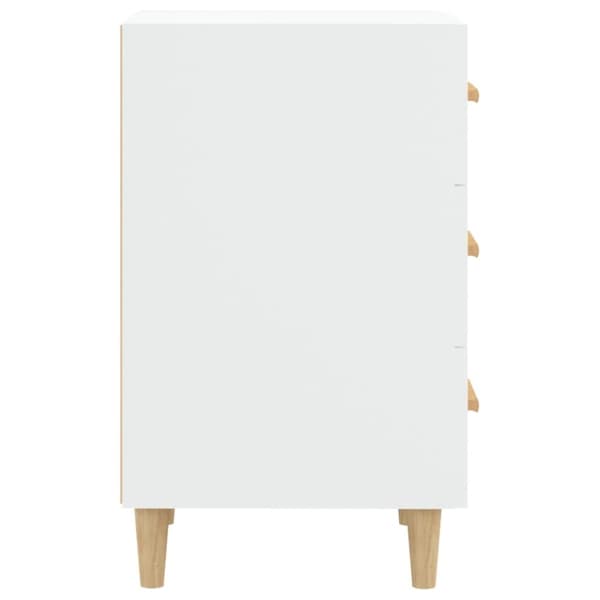 The Living Store Sängbord vit 40x40x66 cm konstruerat trä - Nattduksbord