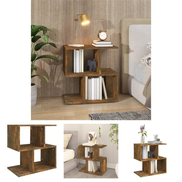 The Living Store sengebord 50x30x51,5 cm konstrueret træ røget egetræsfarve - Natborde