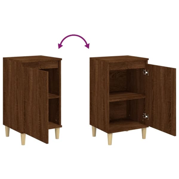 The Living Store sengeborde 2 stk. 40x35x70 cm konstrueret træ brun egetræsfarve -  Natborde