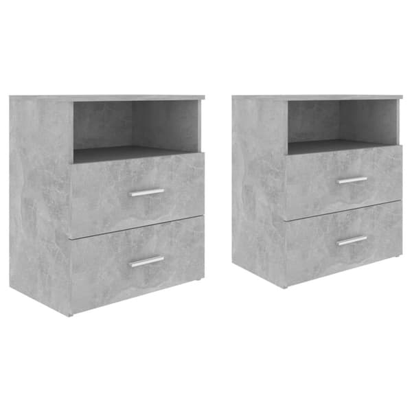 The Living Store sengeskabe 2 stk. 50x32x60cm betongrå - Natborde