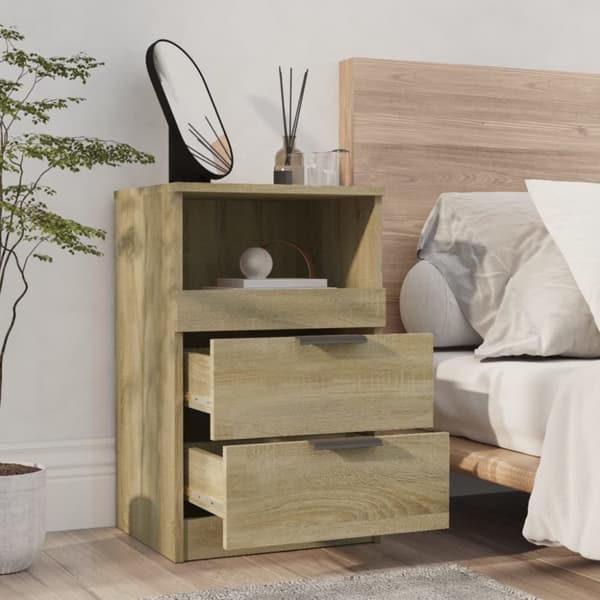 The Living Store Sängbord sonoma-ek konstruerat trä - Nattduksbord