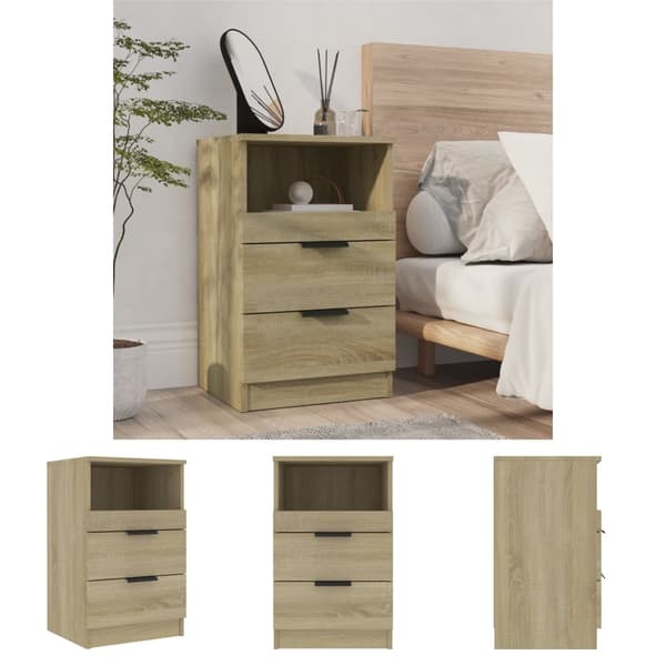 The Living Store Sängbord sonoma-ek konstruerat trä - Nattduksbord