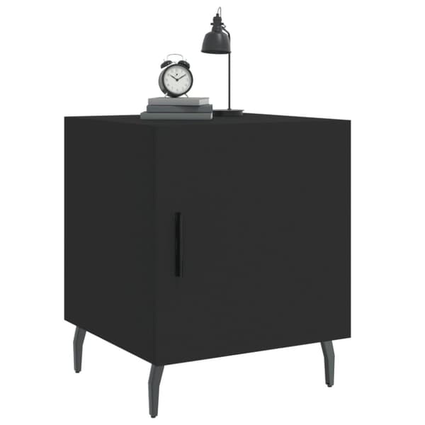 The Living Store sengeborde 2 stk. 40x40x50 cm konstrueret træ sort - Natborde