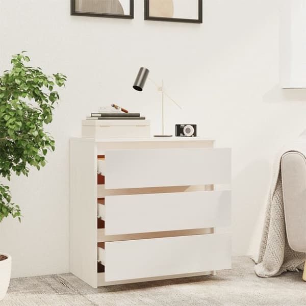 The Living Store sengeskab 60x36x64 cm massivt fyrretræ hvid -  Natborde