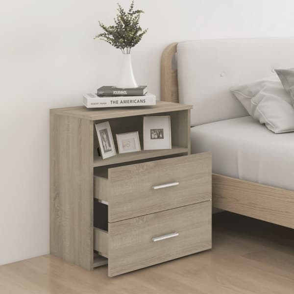The Living Store Sängbord 2 st sonoma-ek 50x32x60 cm -  Nattduksbord
