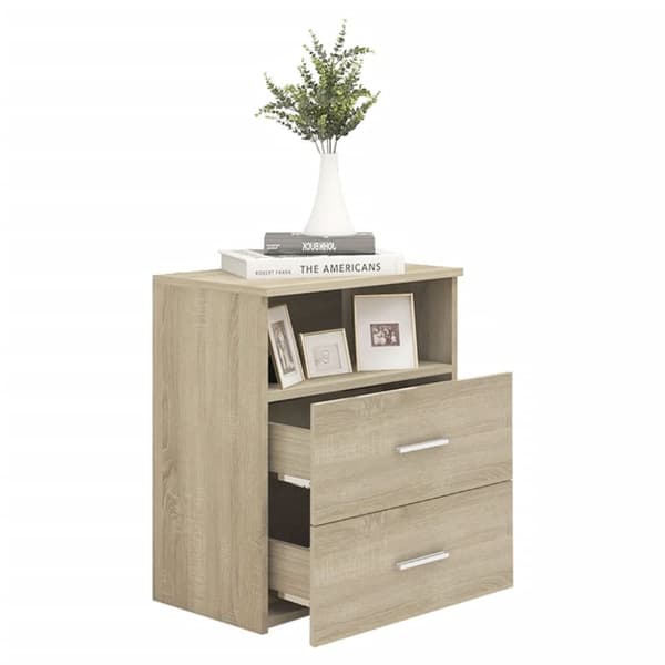 The Living Store Sängbord 2 st sonoma-ek 50x32x60 cm -  Nattduksbord