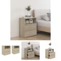 Miniatyrbild 1 av 11: The Living Store Sängbord 2 st sonoma-ek 50x32x60 cm -  Nattduksbord