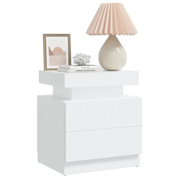 The Living Store sengebord 45x35x52 cm spånplade hvid -  Natborde
