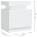 Miniatyrbillede 8 af 9: The Living Store sengebord 45x35x52 cm spånplade hvid -  Natborde